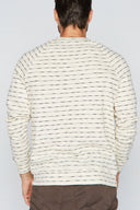 Men's Hacci Slub Pullover Sweater - Black/Ivory Stripe - view 3
