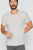 Men's Crew Neck Stripe Tee - White / Black