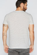 Men's Crew Neck Stripe Tee - White / Black - view 2