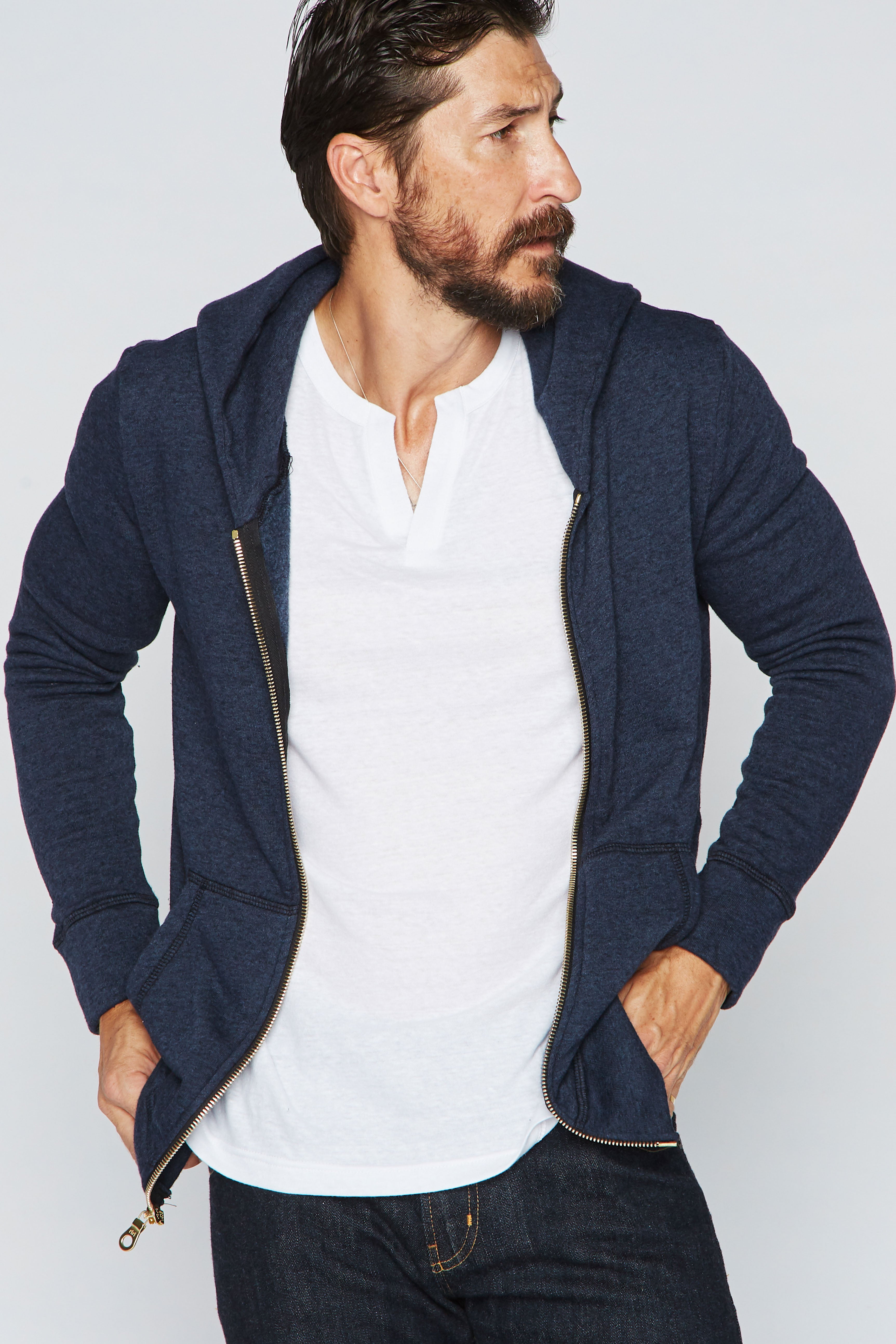 MARIMAR TERRY ZIP FRONT HOODIE