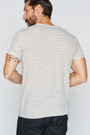 Men's Raw Edge Patch Sleeve Stripe Tee - view 11