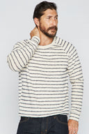 Men's Slub Jersey Pullover Sweater - Navy/Cream Stripe - view 2