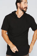 Men's Linen Blend Short Sleeve Hoodie - view 3
