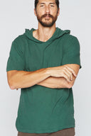 Men's Linen Blend Short Sleeve Hoodie - view 2