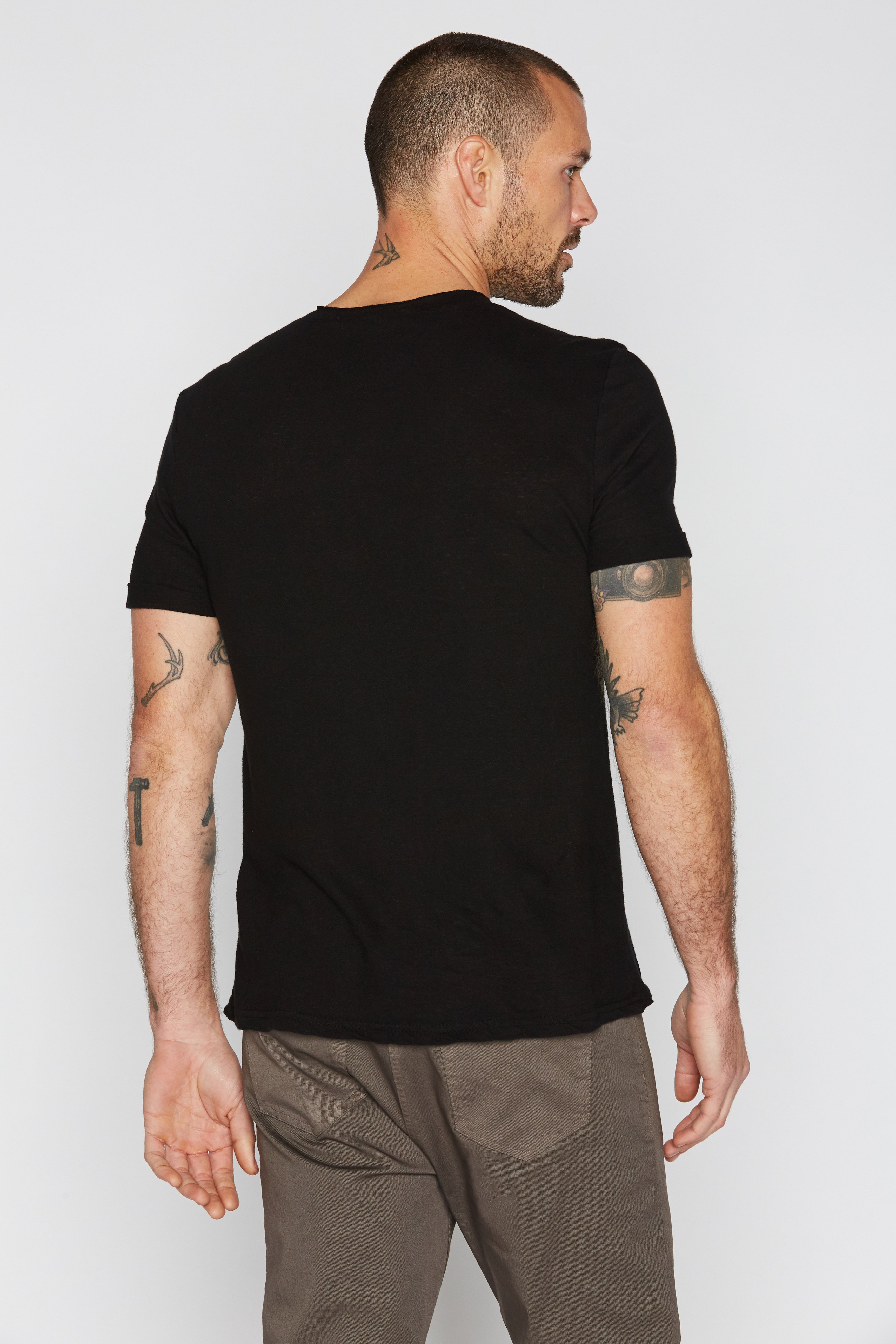 Men's Cotton Linen V-Neck Tee Shirt – Mika Jaymes