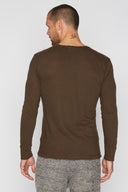 Men's Linen Blend Wide Cuff Long Sleeve Tee - view 25