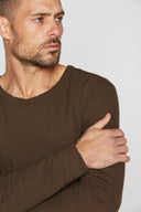 Men's Linen Blend Wide Cuff Long Sleeve Tee - view 26
