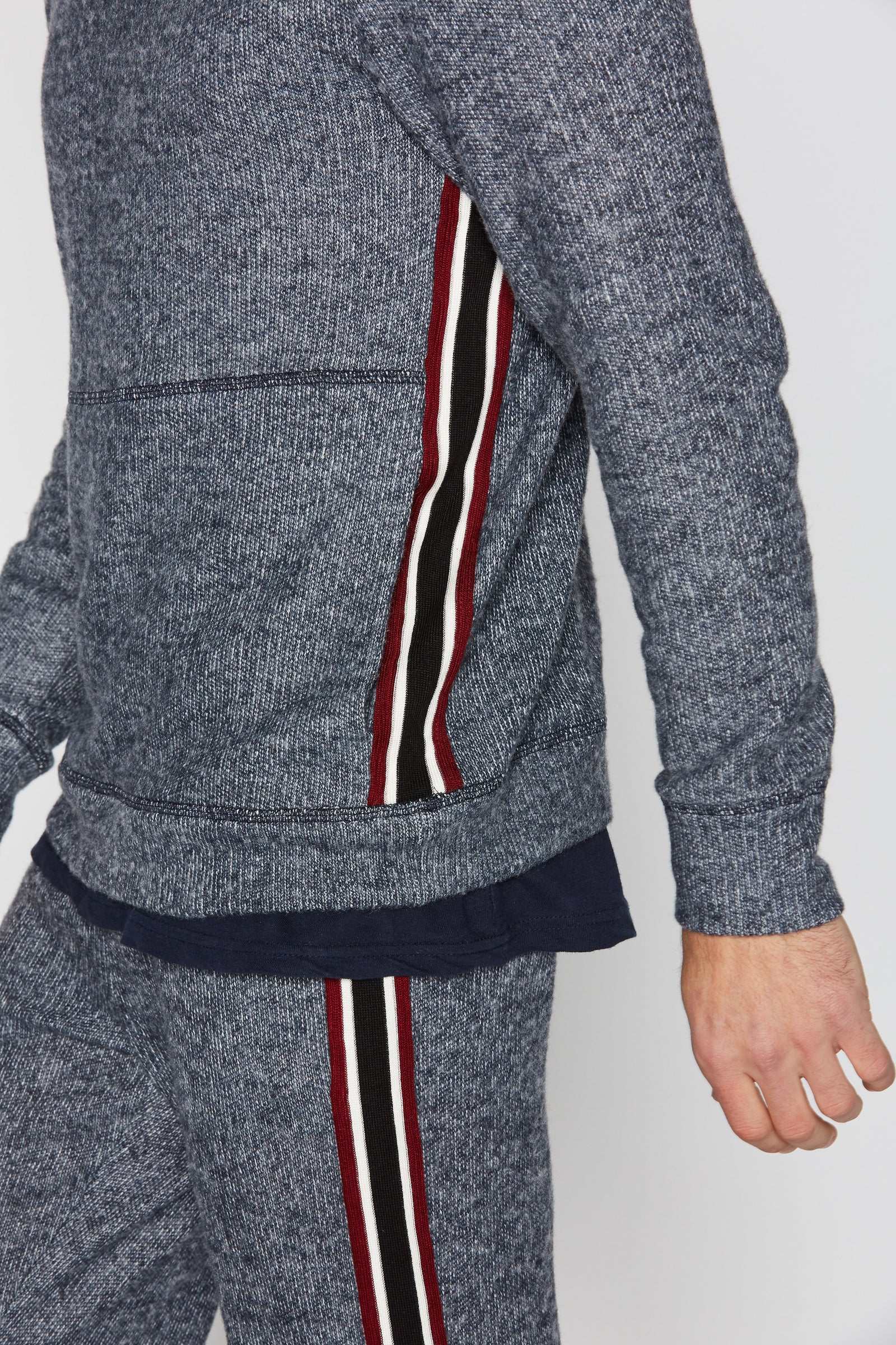 Men's Soft Knit Melange Side Stripe Hoodie – Mika Jaymes