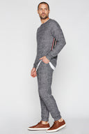 Men's Soft Knit Melange Side Stripe Pullover Sweater - view 9
