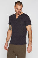 Men's Cross V-Neck Tee - Multi-Dot Black & White