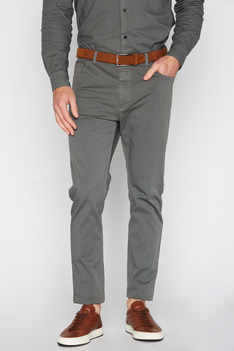 Men's Slim Fit Twill Pant — Grey
