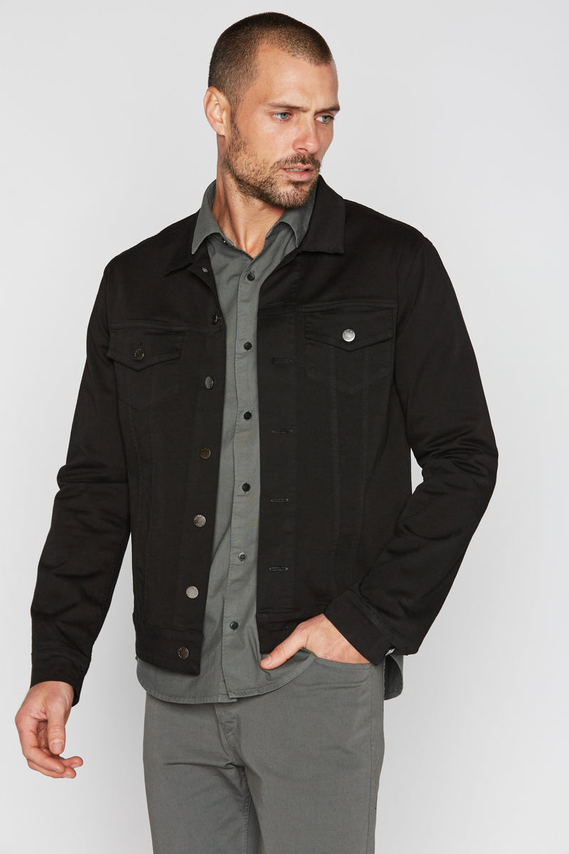 Men's Slim Fit Twill Jacket — Black