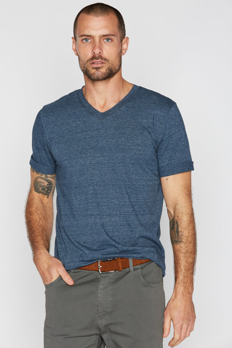 Men's Tri-Blend Stitch Sleeve V-Neck Tee – Mika Jaymes