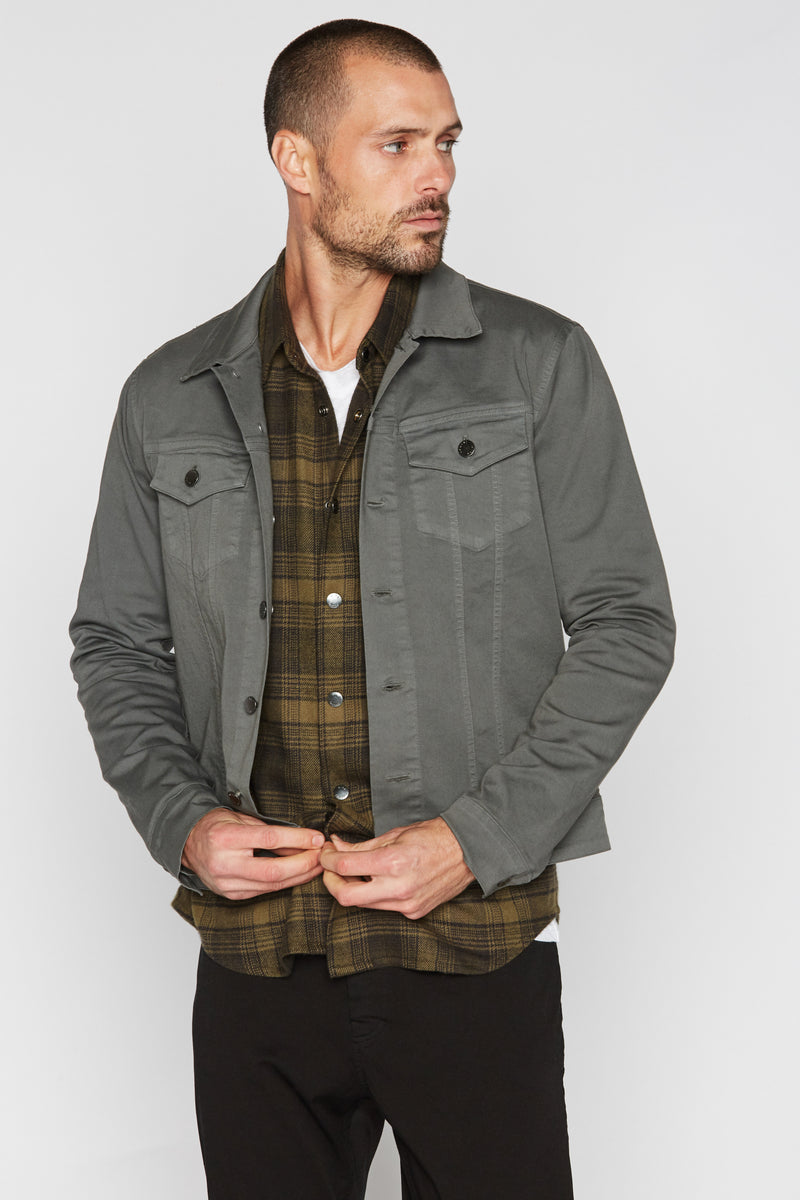 Men's Slim Fit Twill Jacket — Grey