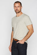 Men's Raw Edge Patch Sleeve Stripe Tee - view 16
