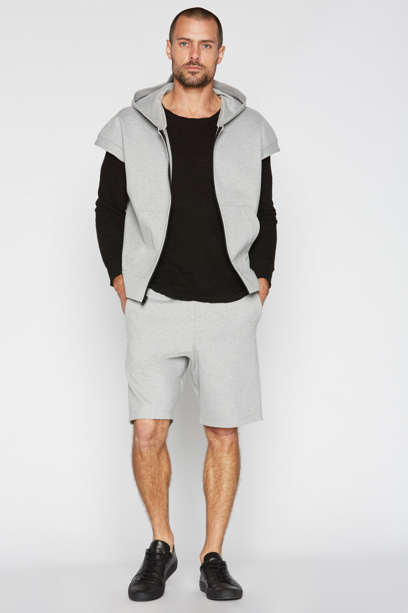 Men's Performance Ponte Short — Light Grey