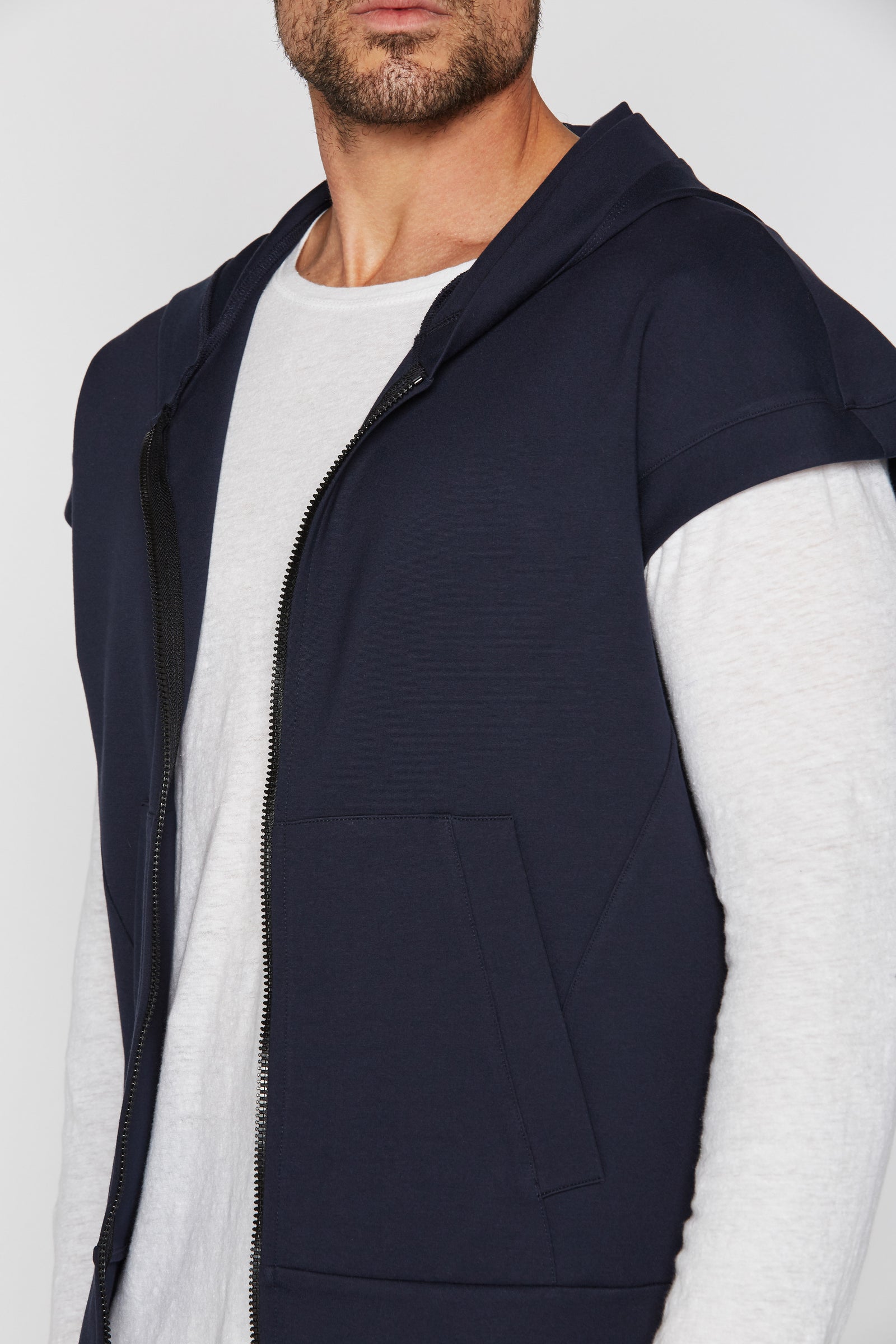 Hoodie Vest for Men Sleeveless Lightweight Zip Up Hooded