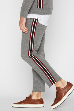 Men's French Terry Stripe Side Cut Off Pant