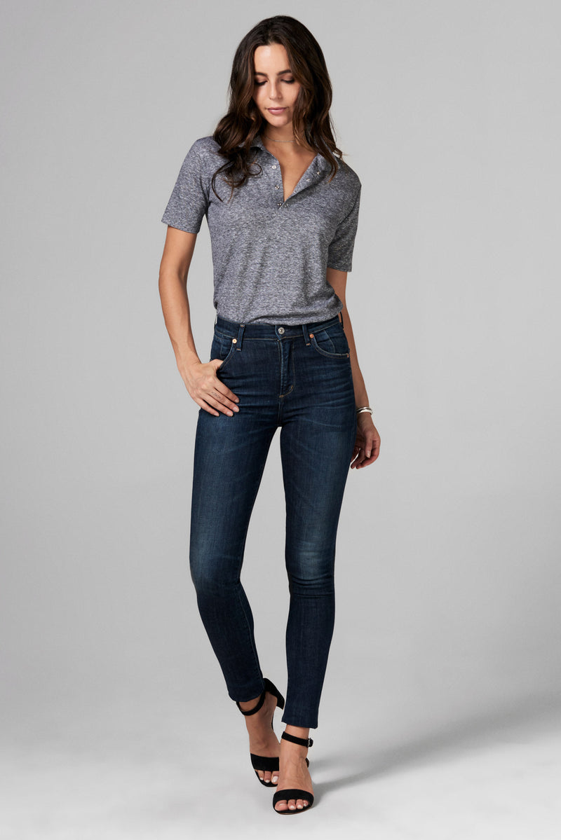 WOMEN'S POLO SHIRT - MINI STRIPE — MINI STRIPE