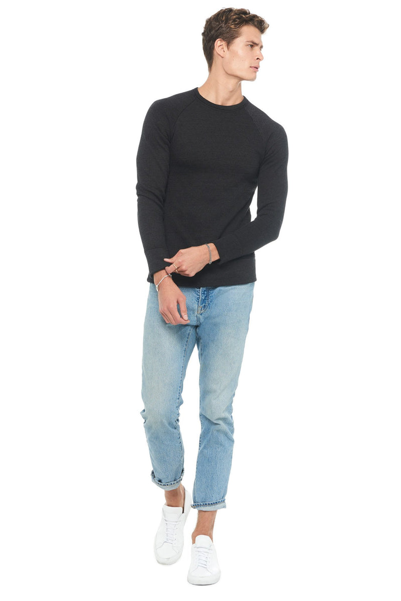 Men's French Terry Relaxed Fit Crew Neck Sweatshirt — Silver Mink