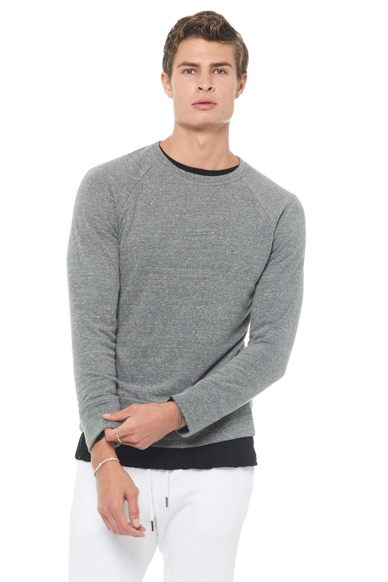 Men's French Terry Relaxed Fit Crew Neck Sweatshirt — Heather Grey