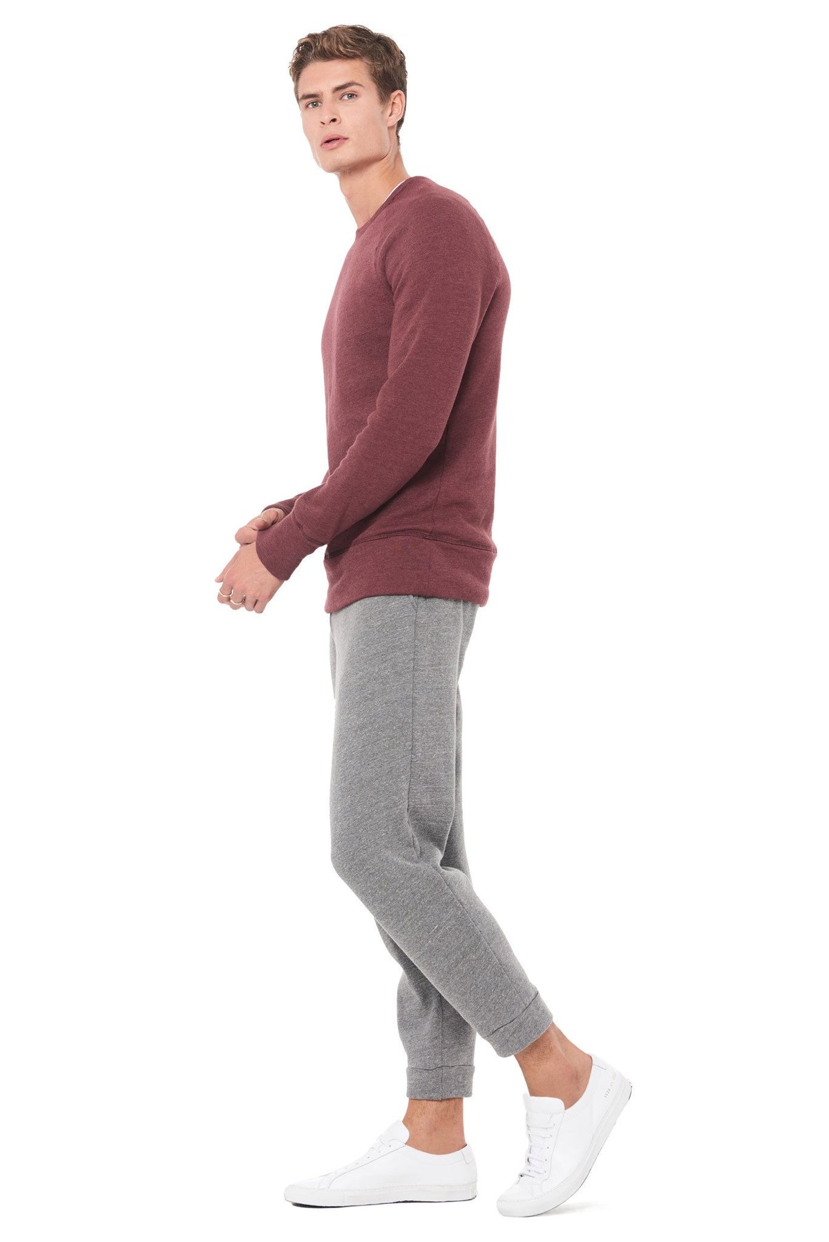Men's French Terry Relaxed Fit Crew Neck Sweatshirt – Mika