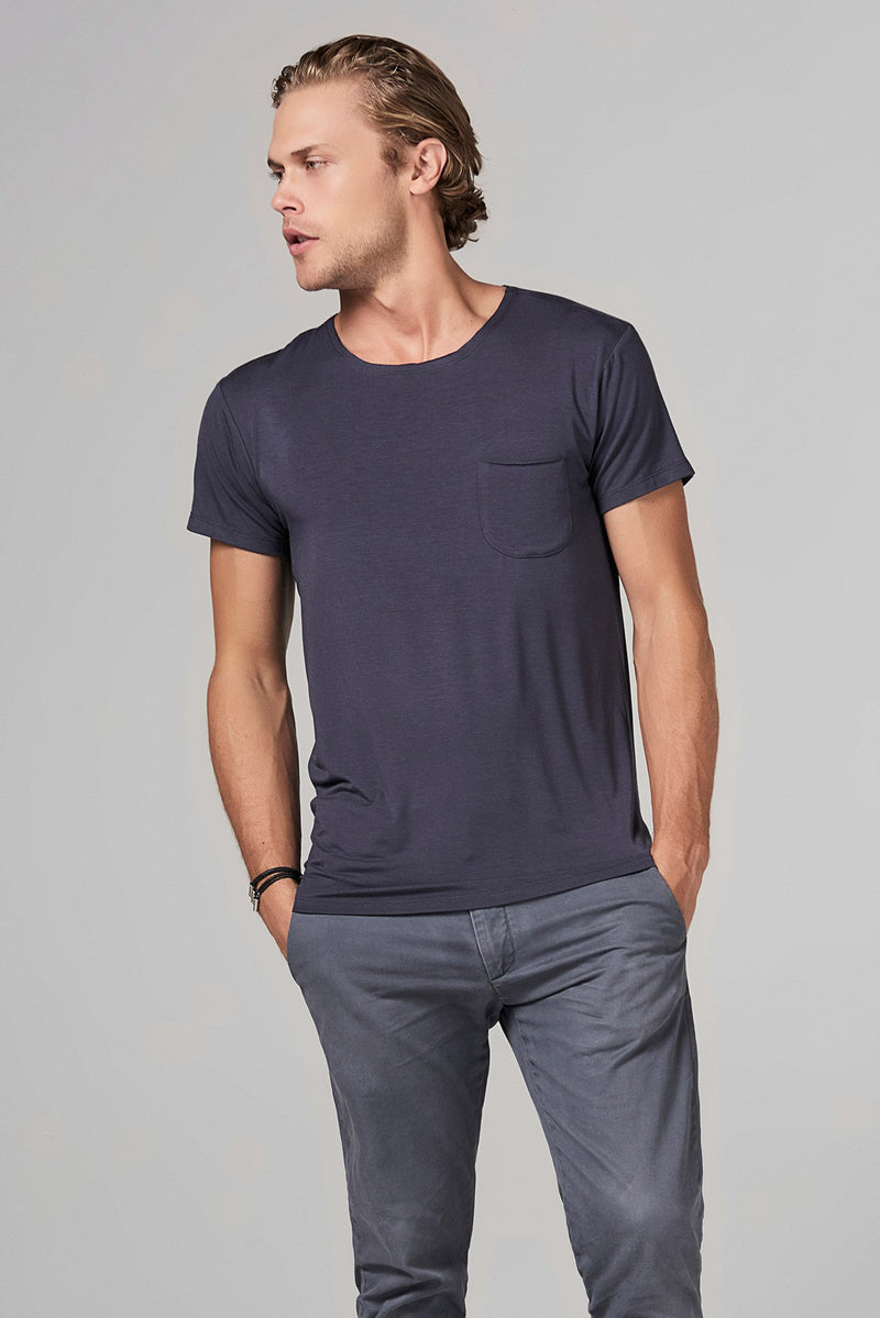 Men's Modal Pocket Sailor Crew Neck Tee — Graphite