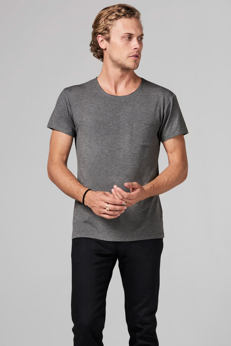 Men's Modal Pocket Sailor Crew Neck Tee — Heather Grey