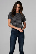 Women's Pocket Sailor Crew Neck Tee - Quarter Stripe