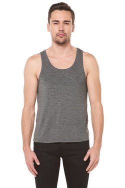 MEN'S MODAL SCOOP NECK TANK TOP - HEATHER GREY