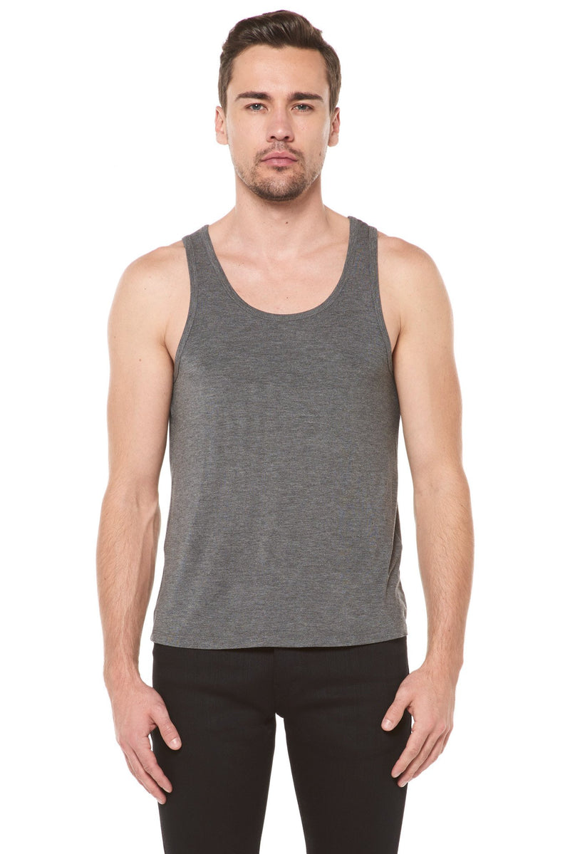 Men's Modal Scoop Neck Tank Top — Heather Grey