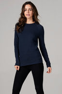 Women's French Terry Slim Fit Pullover Sweatshirt - Navy