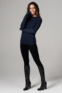 Women's French Terry Slim Fit Pullover Sweatshirt - Navy - view 3