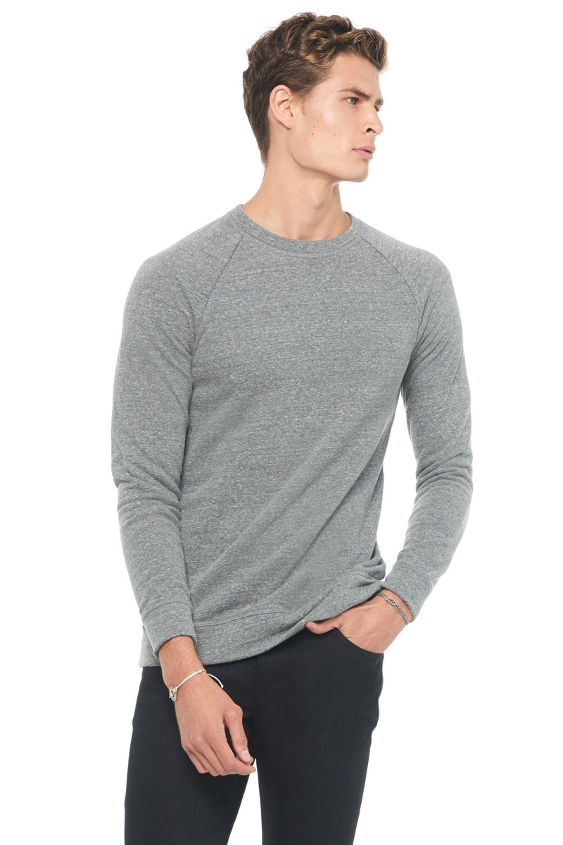 Men's French Terry Slim Fit Crew Neck Sweatshirt — Heather Grey
