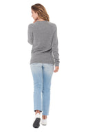 Women's French Terry Slim Fit Pullover Sweatshirt - Heather Grey - view 3