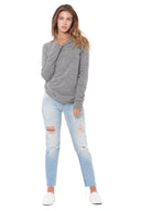 Women's French Terry Slim Fit Pullover Sweatshirt - Heather Grey - view 2