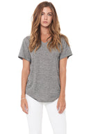 Women's Novelty Texture V-Neck - Black Gravel