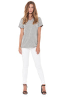 Women's Novelty Texture V-Neck - Melange - view 2