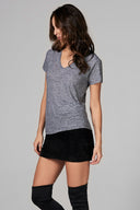 Women's V Neck Tee - Mini Stripe - view 2
