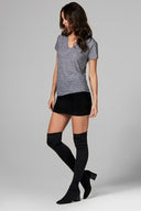 Women's V Neck Tee - Mini Stripe