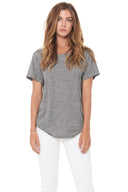 Women's Novelty Texture Wide Neck Tee - Black Gravel - view 2