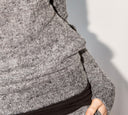Women's Melange Knit Pullover Hoodie - Black - view 5