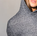 Women's Melange Knit Pullover Hoodie - Navy - view 5